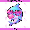 Funny Cute Dolphin PNG, Blowing Bubble Gum Animal PNG