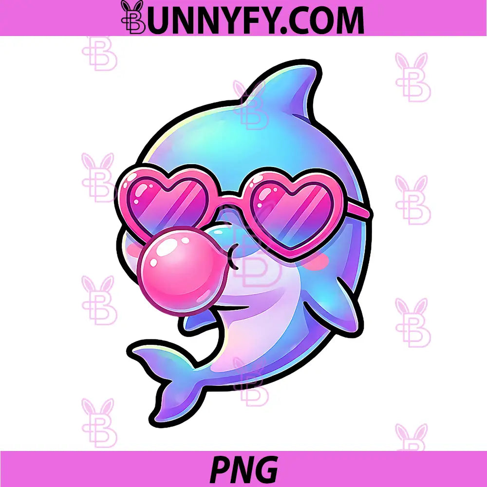 Funny Cute Dolphin PNG, Blowing Bubble Gum Animal PNG