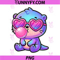 Funny Cute Otter PNG, Blowing Bubble Gum Animal PNG