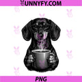 Funny Dachshund Coffee Lover PNG, Smart Wiener Dog With Glasses PNG
