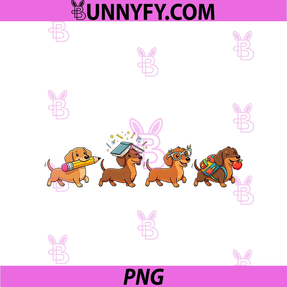 Funny Dachshund Dog Back To School PNG, Teacher Student PNG