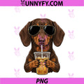Funny Dachshund Drinking Iced Coffee Cute PNG, Dog Meme Humor PNG