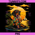 Funny Dachshund Meme PNG, Coffee Sunglasses Hawaiian Dog Moms PNG