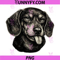 Funny Dachshund Tongue Out Vintage PNG, Engraving Wiener Dog PNG