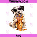 Funny Dalmatian Iced Coffee PNG, Dog Lover Design PNG