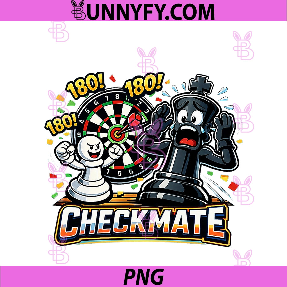 Funny Darts Chess Player 180 Checkmate PNG, Pawn Design PNG