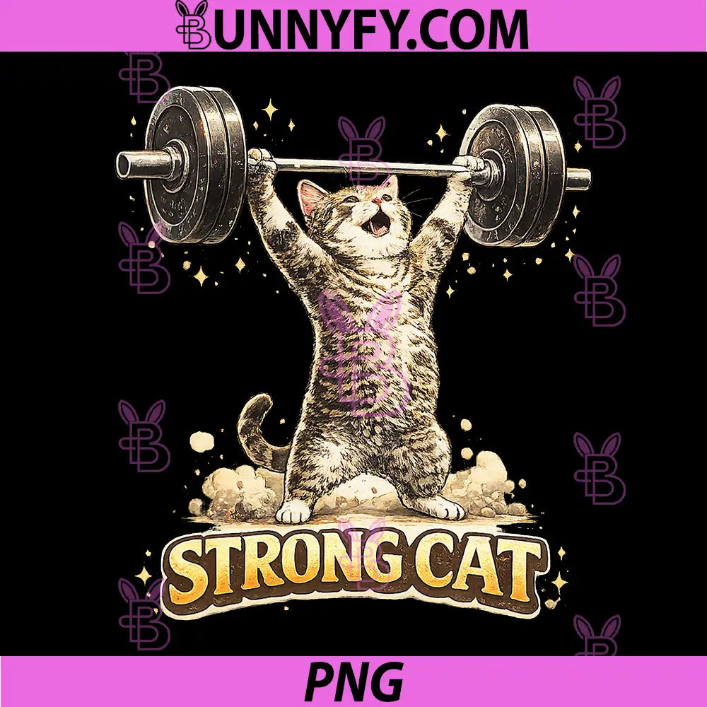 Funny Deadlift Cat PNG, Meme Gym Cat Lover Workout PNG