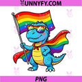 Funny Dino Pride PNG, Rainbow Gay Pride PNG