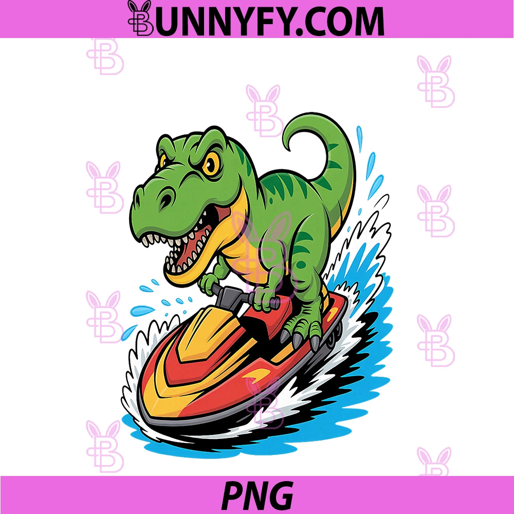 Funny Dinosaur Jet Ski Cute PNG, Dino For Jet Ski & Dinosaur Fans PNG