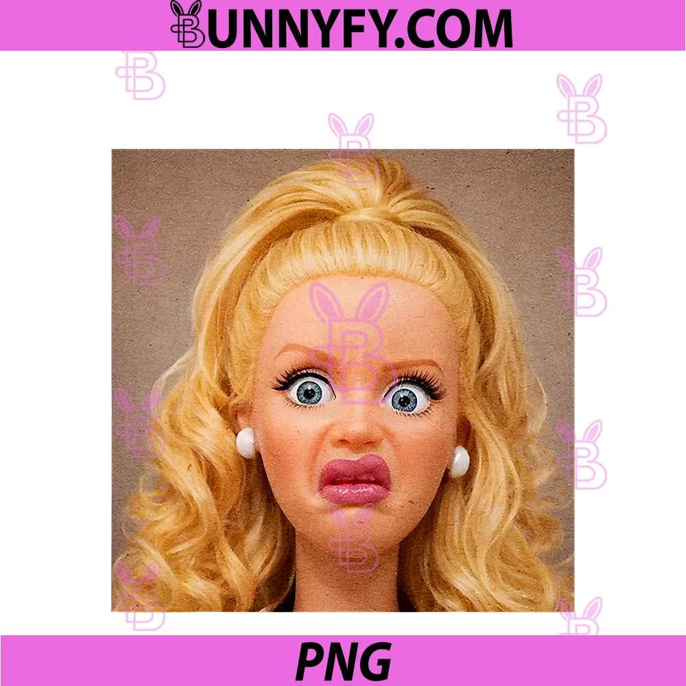 Funny Disgusting Doll Face Meme PNG, Hilarious Sarcastic Gift PNG