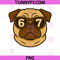 Funny Dog Pug Sunglasses PNG, 67 Six Seven Meme PNG