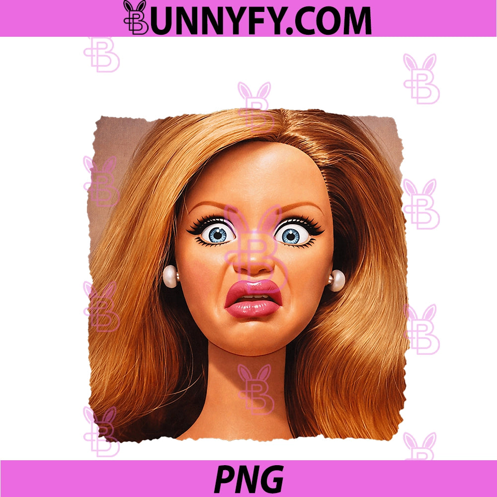 Funny Doll Face Meme PNG, Hilarious Disgusting Style Humor Art PNG