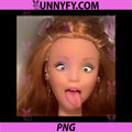Funny Doll Face Meme Expression PNG, Creepy Cute Toy Reaction PNG
