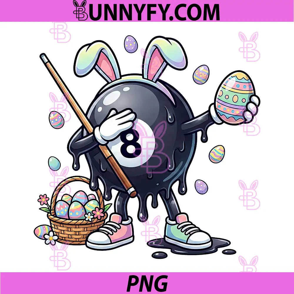 Drip Billard Bunny PNG, Easter Day PNG