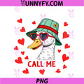 Funny Duck Buck PNG, Valentines Day Heart Hunting Call Me Hunter PNG