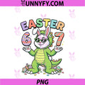 Funny Easter Bunny Dinosaur 67 Six Seven PNG, Meme Boys Easter PNG