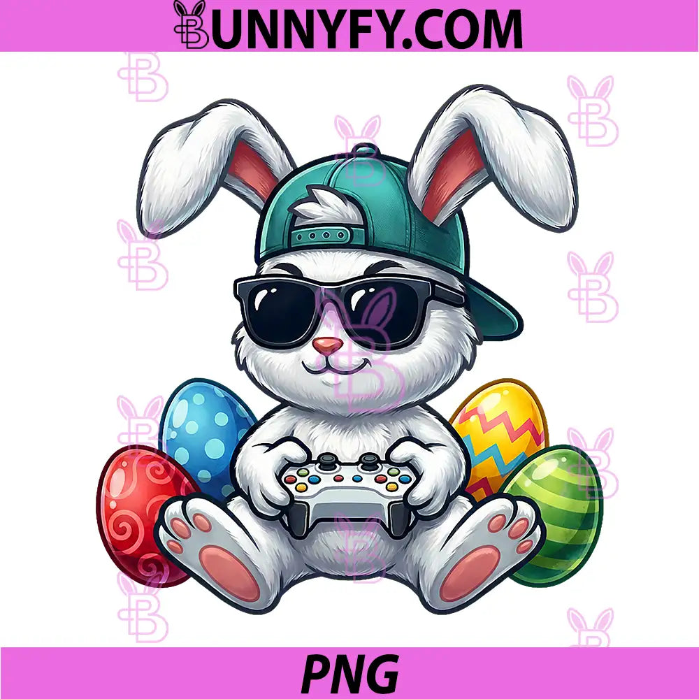 Funny Easter Bunny Gaming PNG, Video Game Easter Day PNG