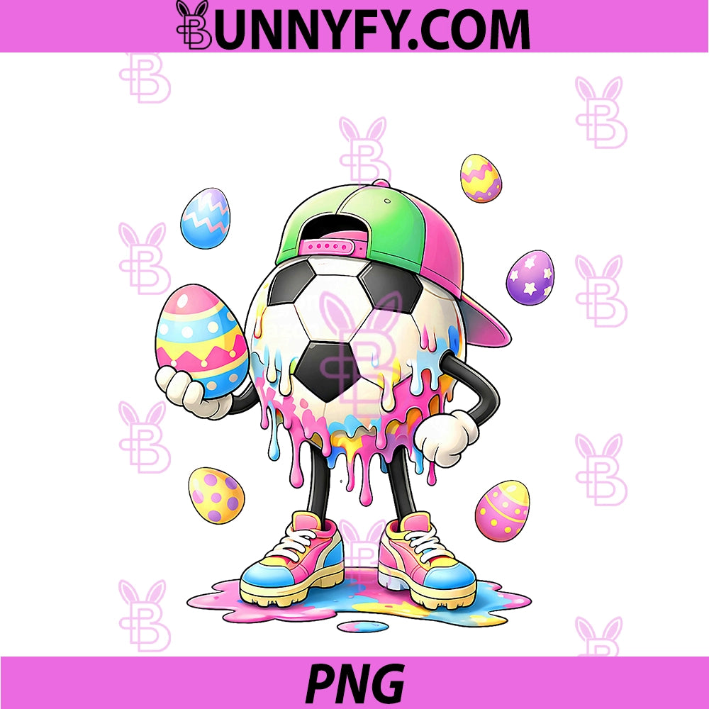 Funny Easter Day PNG, Soccer Ice Cream Drip PNG