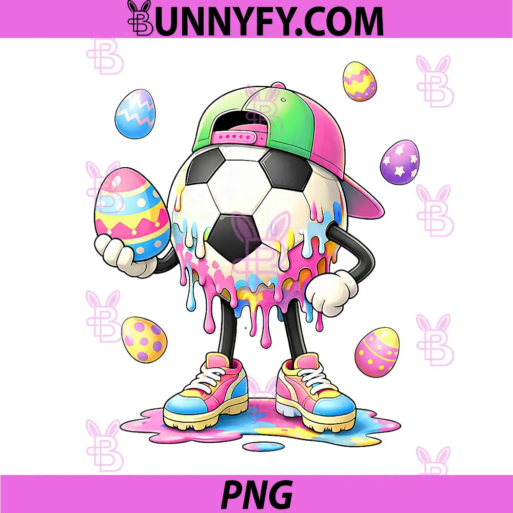 Funny Easter Day Soccer PNG, Ice Cream Drip PNG
