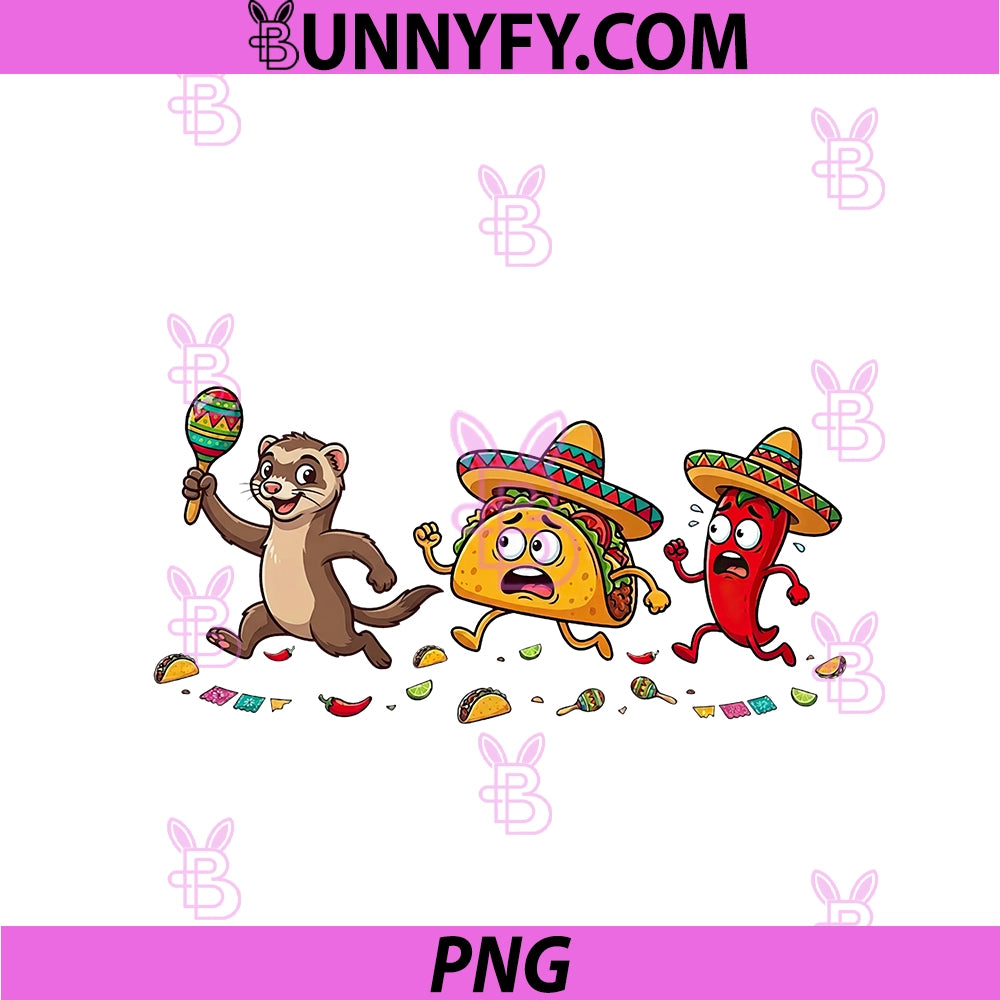 Funny Ferret Cinco PNG, De Mayo Kids Mens Womens Mexican PNG