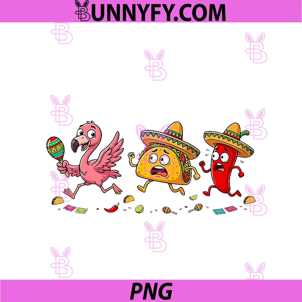 Funny Flamingo Cinco De Mayo PNG, Kids Mens Womens Mexican PNG