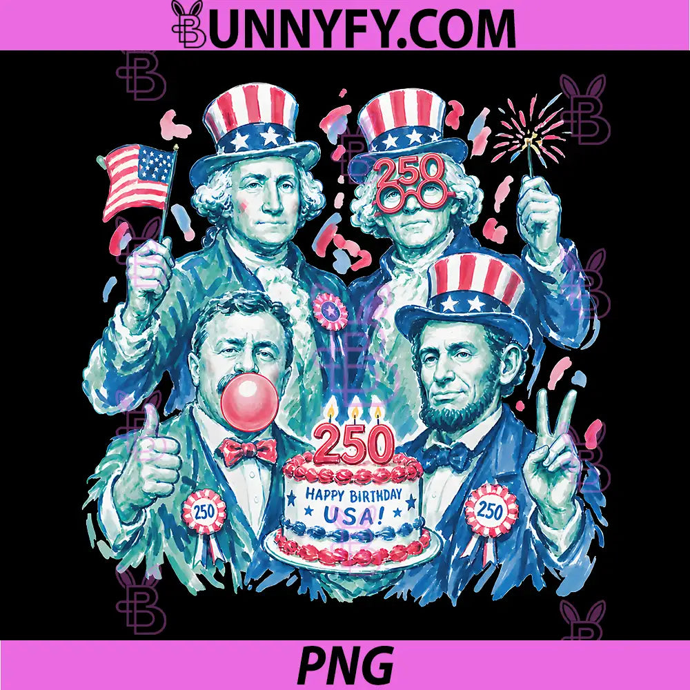Funny Founding Fathers Birthday PNG, Party America 250th PNG