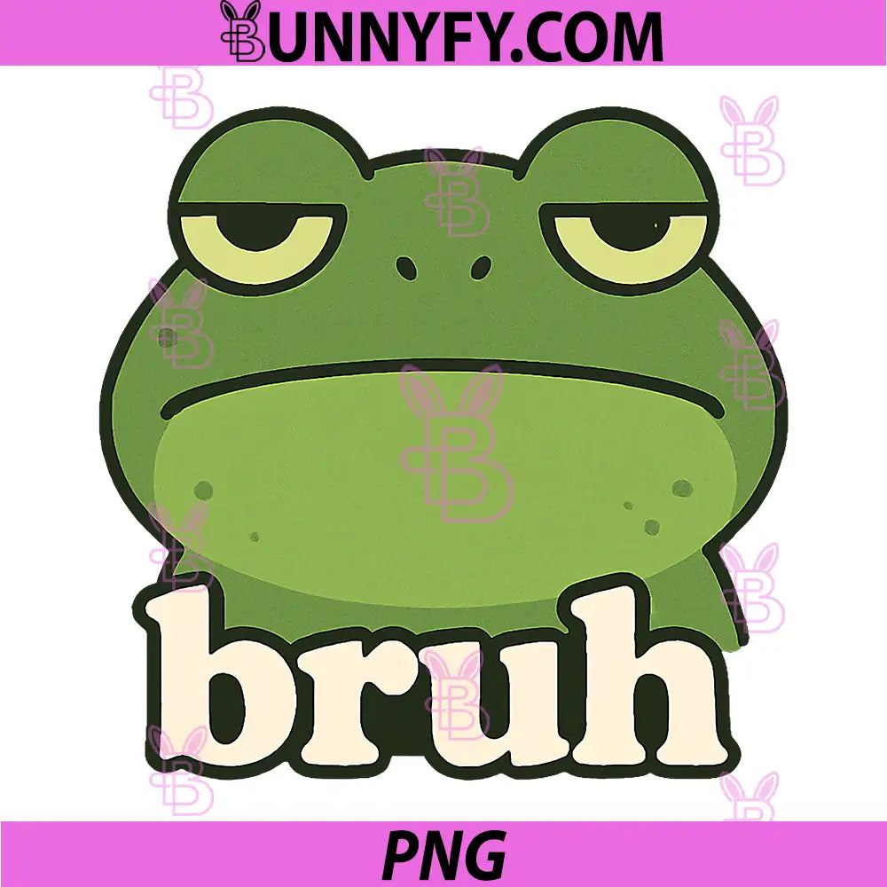 Funny Frog Bruh PNG, Meme Humor Animal Lover PNG