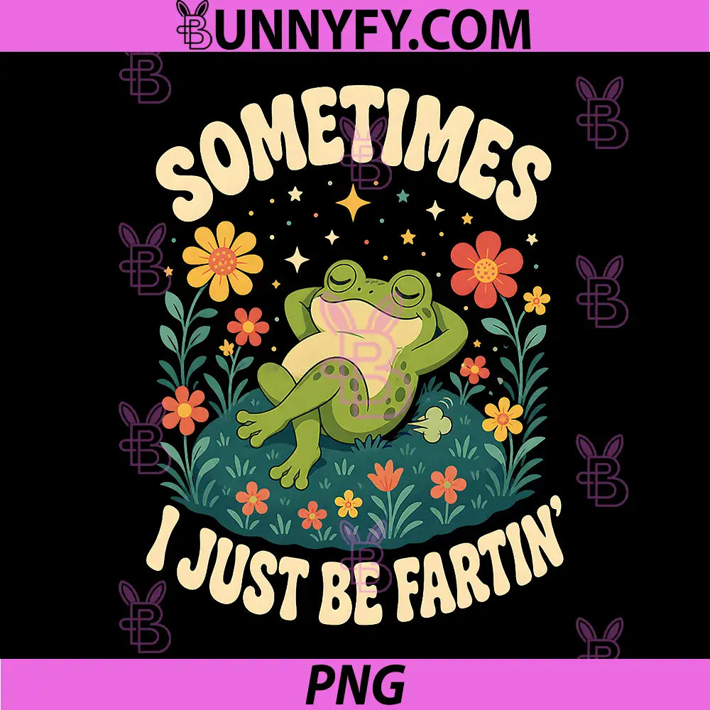 Funny Frog Fart Joke PNG, Cute Cottagecore Animal Humor PNG