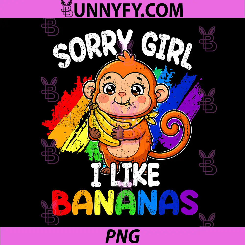 Funny Gay Pride Like Bananas PNG, Rainbow Flag LGBT Ally Humor PNG