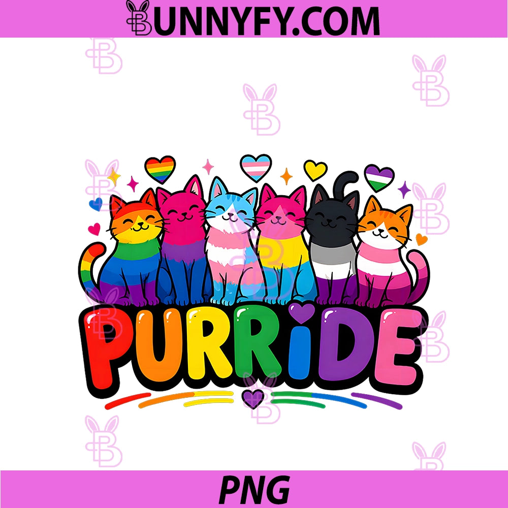 Funny Gay Pride Purride Cat LGBTQ PNG, Ally Rainbow Pride Month PNG