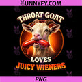 Funny Goat Swallows Juicy Wieners PNG, Inappropriate Adult Meme PNG