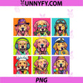 Funny Golden Retriever Pop Art Cute PNG, Vintage Dog Lover PNG