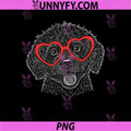 Goldendoodle Face Heart Glasses PNG, Dog Valentine’s Day PNG