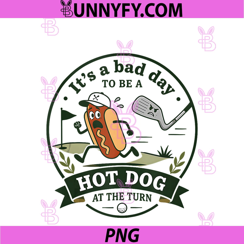 Funny Golf Hot Dog Turn PNG, Snack Fairway Humor Mood PNG