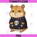 Funny Goth Emo Punk Hamster Alt PNG, Aesthetic Animal Art PNG