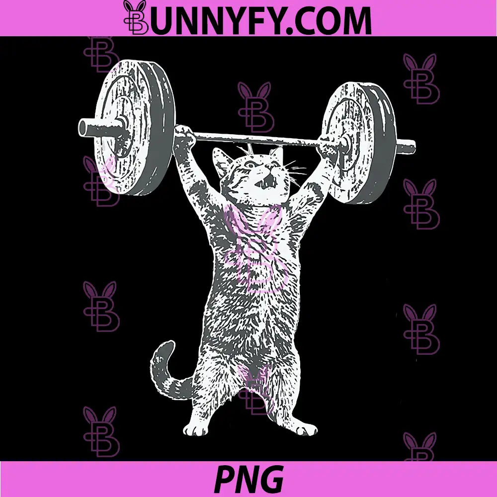 Funny Gym Cat Lifting PNG, Kitten Deadlift Workout Meme Cat PNG