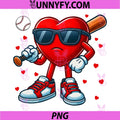 Funny Heart Love PNG, Baseball Valentine PNG