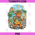 Funny Highland Cow Brazil PNG, Rio Travel Cowgirl Surfer Beach PNG