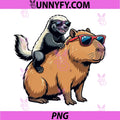 Funny Honey Badger Riding PNG, Capybara with Sunglasses Meme PNG