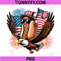 Funny Hotdog Holding American PNG, Flag for USA 4th of July PNG