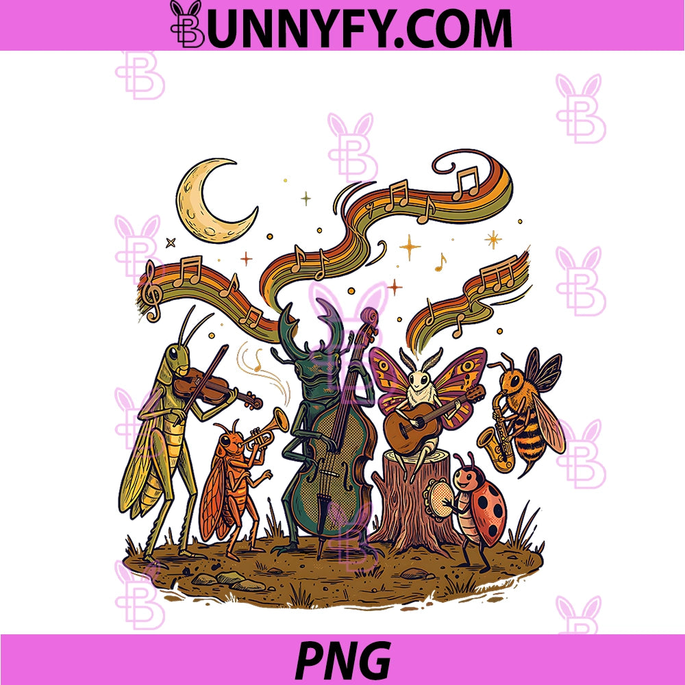 Funny Insect Band Bug PNG, Musicians Entomology Vintage PNG