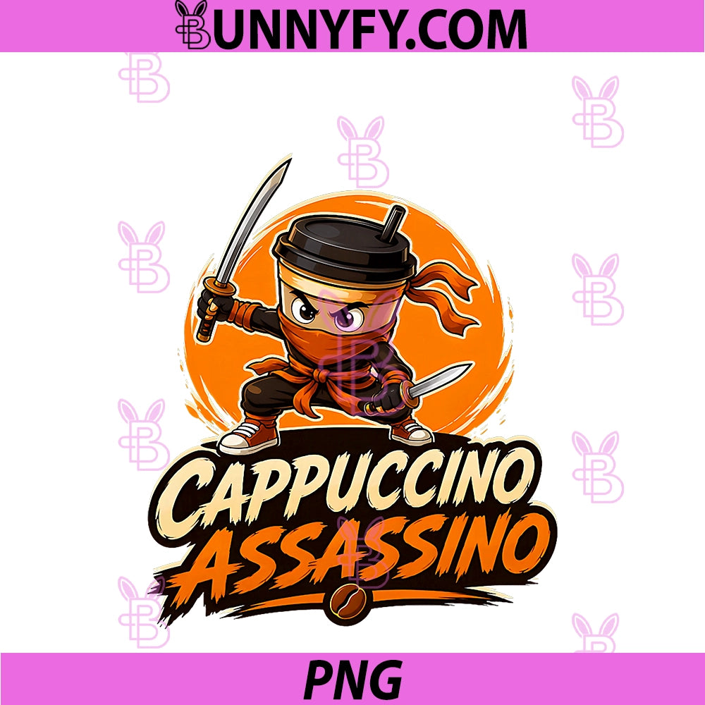 Funny Italian Brainrot Cappuccino Assassino PNG, Brainrot Meme PNG