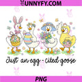 Just an Egg-Cited Goose PNG, Easter Day Spring Coquette Egg PNG