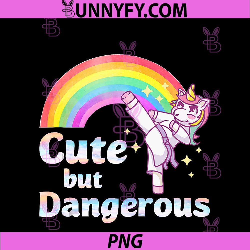 Funny Karate Taekwondo Unicorn Girl Cute PNG, But Dangerous PNG