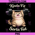 Kinda Fit Sorta Fat PNG, Cute Cat Weightlifting Gym Workout PNG