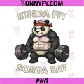 Funny Kinda Fit Sorta Fat PNG, Gym Panda Weightlifting PNG