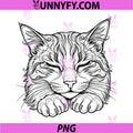 Funny Kitten Cute PNG, Sleeping Cat Illustration PNG, Peaceful Cat PNG