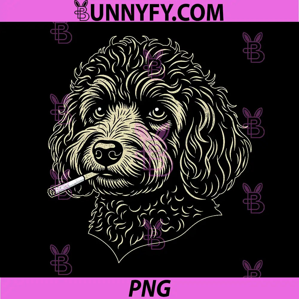 Funny Labradoodle Dog Smoking PNG, Cigarette Meme PNG