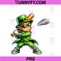 Funny Leprechaun Playing PNG, Baseball St Patricks Day Mens Boys PNG