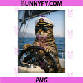 Funny Meme Cat Sailing Boat PNG, Graphic Cat Lovers PNG